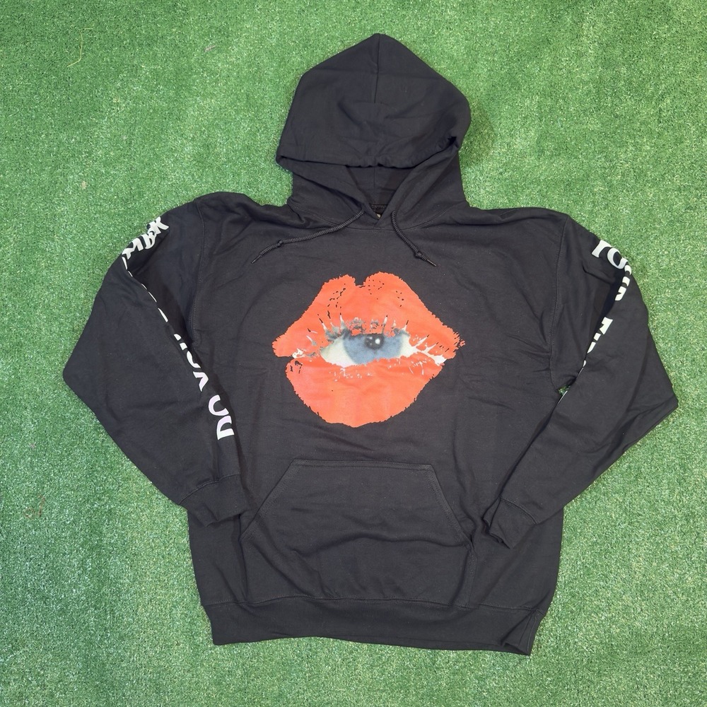 The Kid Laroi Hoodie Mens Medium Black Faded Puffy Print End‎ Of The World 2022